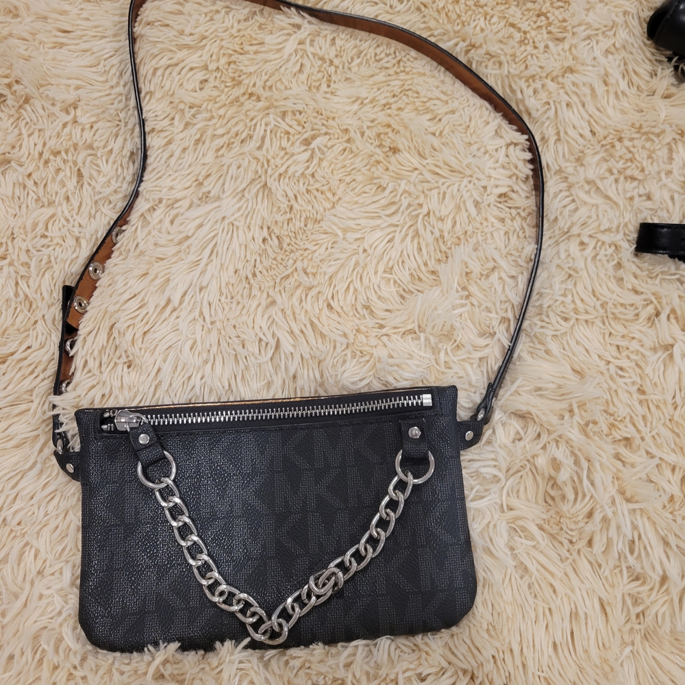 Michael Kors Black Chain Waist Bag